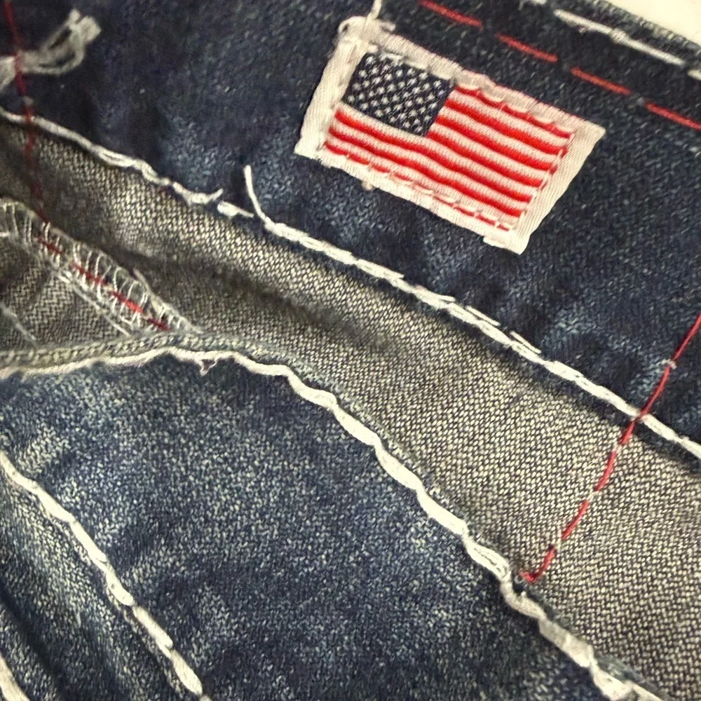 True Religion Dark Blue Distressed Jeans
